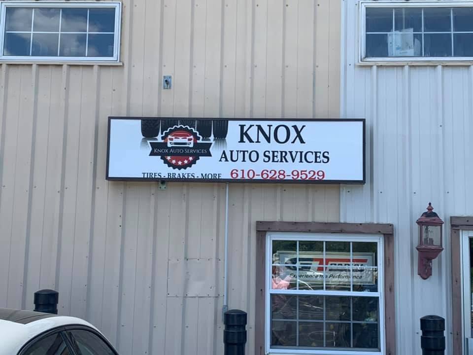 Knox Auto Services sign with phone number