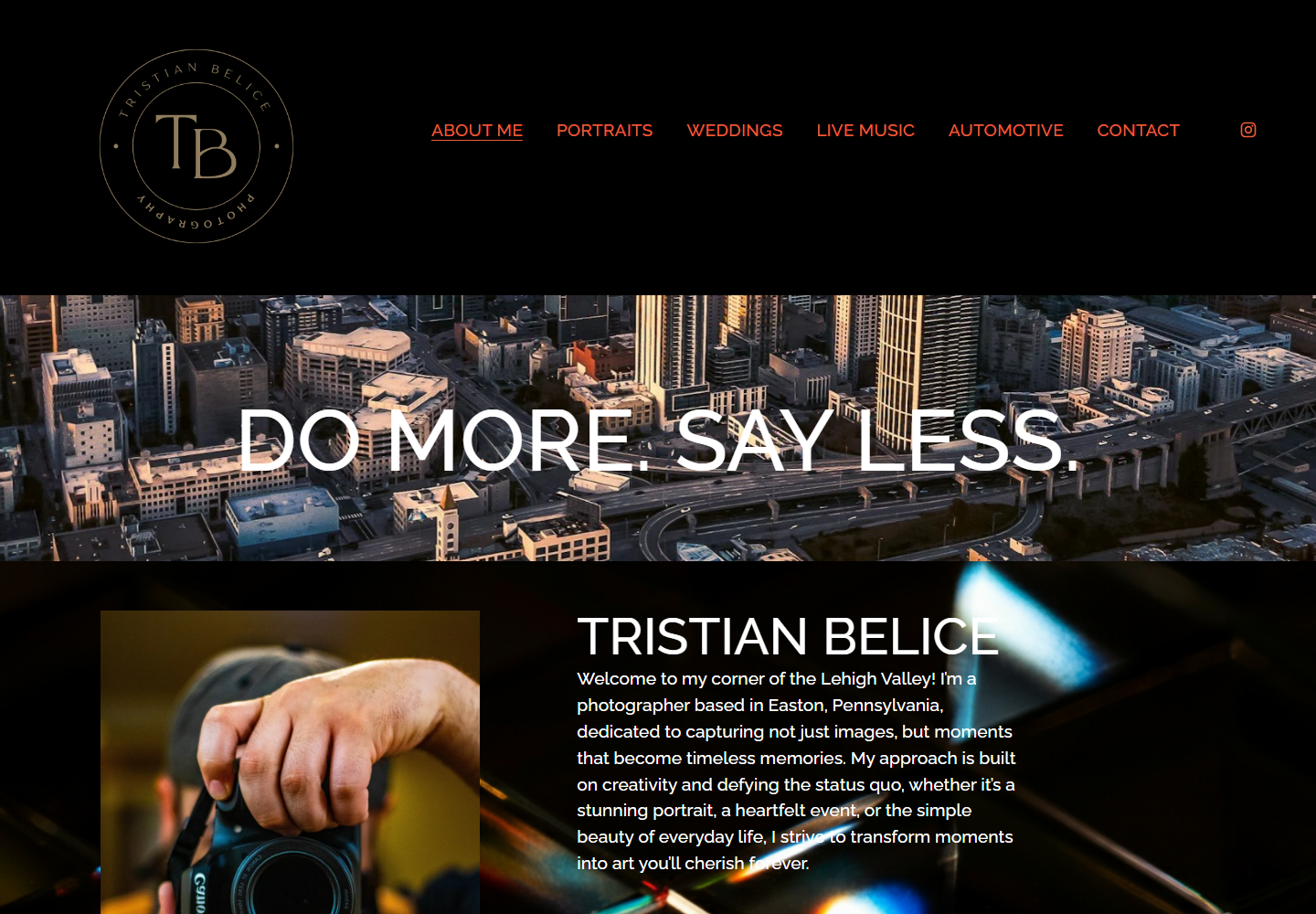 Preview of the Tristian Belice Photography website