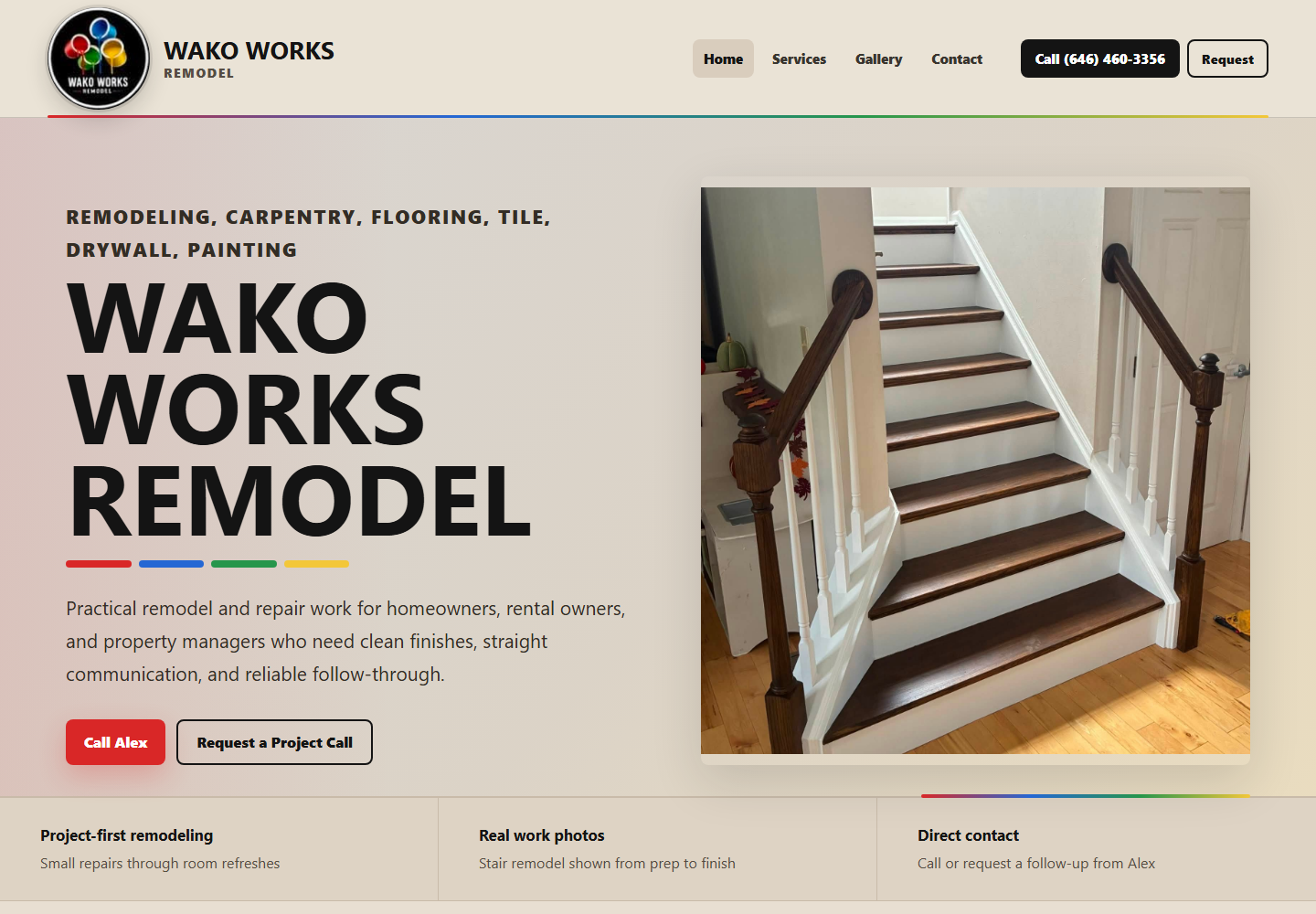 Preview of the Wako Works Remodel website